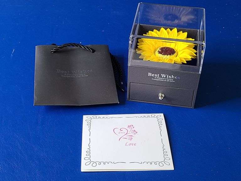 Sunflower Best Wishes Gift Box with "You Are My Sunshine" Necklace