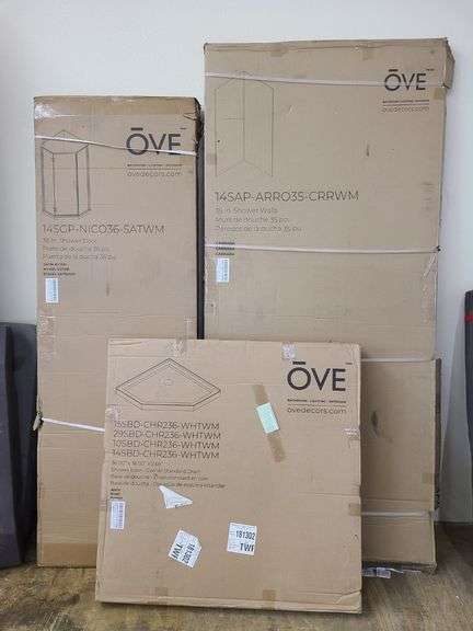 OVE Remodel Bundle: 1) 36" Shower Door, 1) 35" Shower Walls, 1) Shower Base