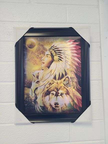 Framed Lenticular 3D Native American Wall Art