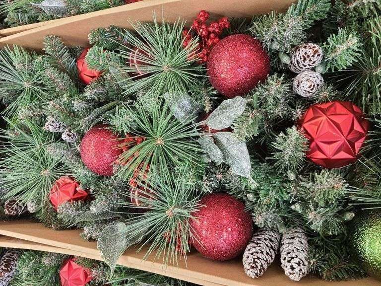 2) 9ft Garland Pre-Lit with LED Twinkle Lights