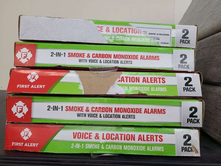 5) First Alert 2pk 2-in-1 Smoke & Carbon Monoxide Alarms