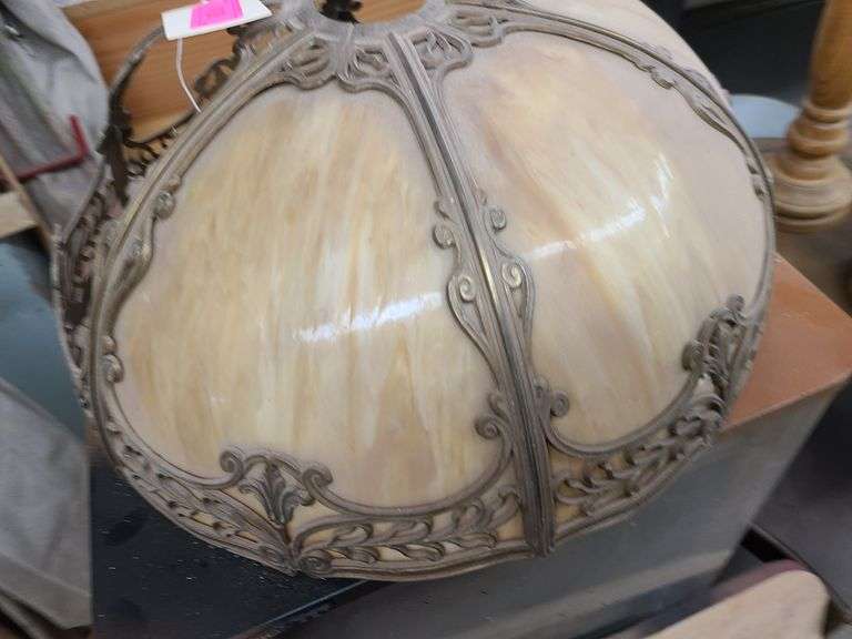 Art Nouveau Slag Glass Lamp Shade