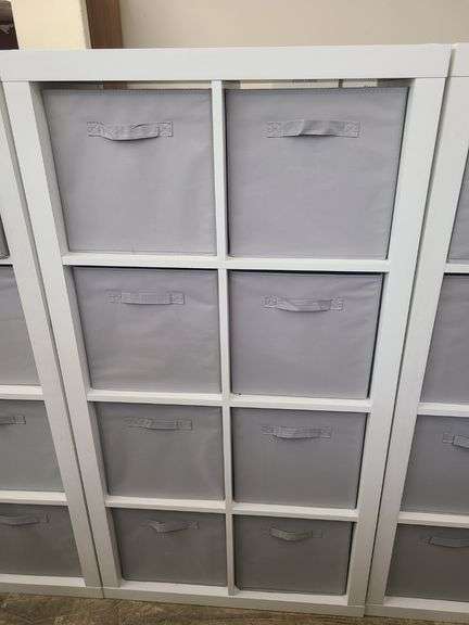 White Cube Organizer with Storage Totes