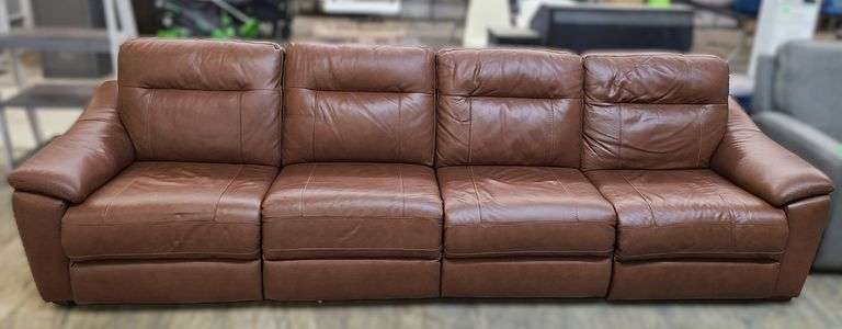 Large Electric Leather Reclining Sofa