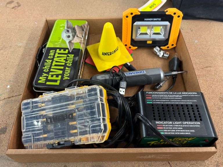 Work Light, Battery Tender, Dewalt Driver Bit Set, Dremel, More