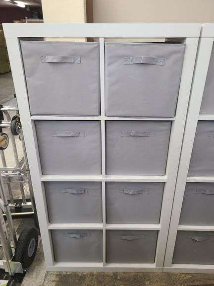 White Cube Organizer with Storage Totes