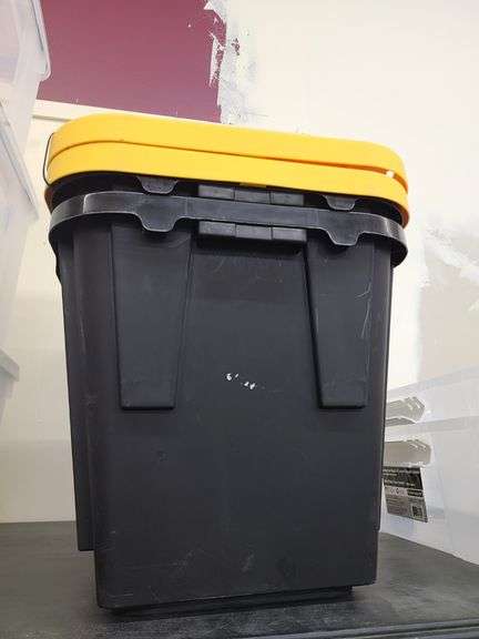 2) Small Black & Yellow Storage Totes