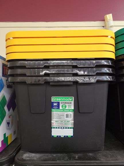4) Black & Yellow Storage Totes