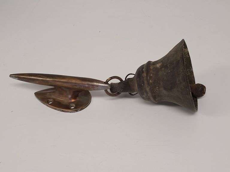 Vintage Brass Bell with Wall Mount Bracket