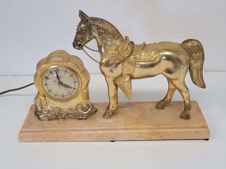 Mid 1900s Mantle Horse Clock