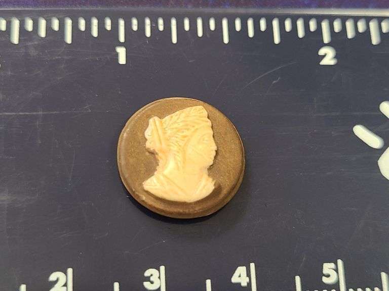 100 Year Old Uranium Czech Cameo Cabochon