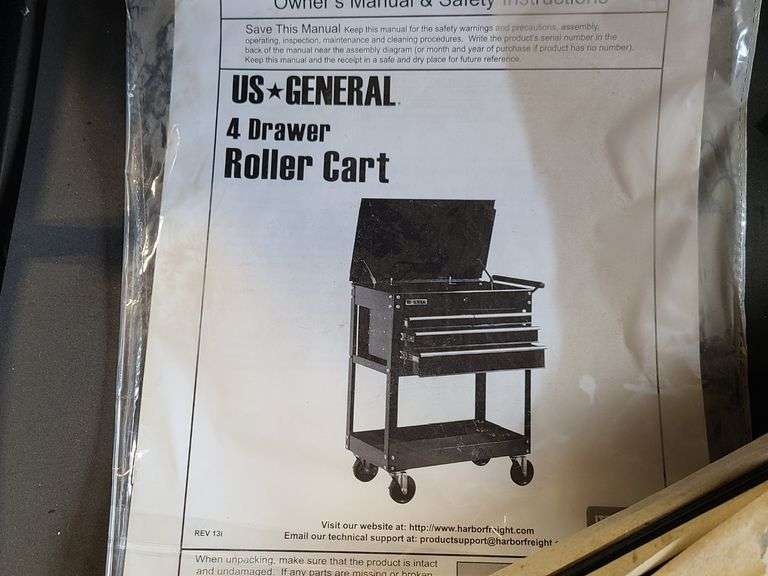 US General 4-Drawer Roller Cart