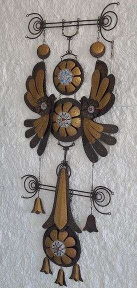Copper, Brass and Enamel Wall Hanging Mobile from Chili