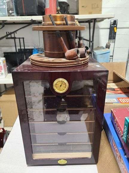 Pipe Rack w/Pipes, Thompson Cigar Humidifier w/Accessories