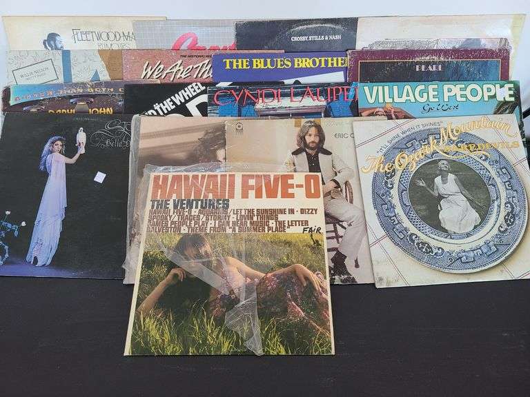 Vinyl Records - Village People, Cyndi Lauper, Fleetwood Mac, Eric Clapton, Stevie Nicks, Madonna, Wi