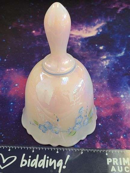Fenton Carnival Glass Bell Hand Painted and Signed