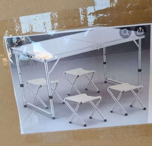 Folding Camping Table with 4) Folding Stools