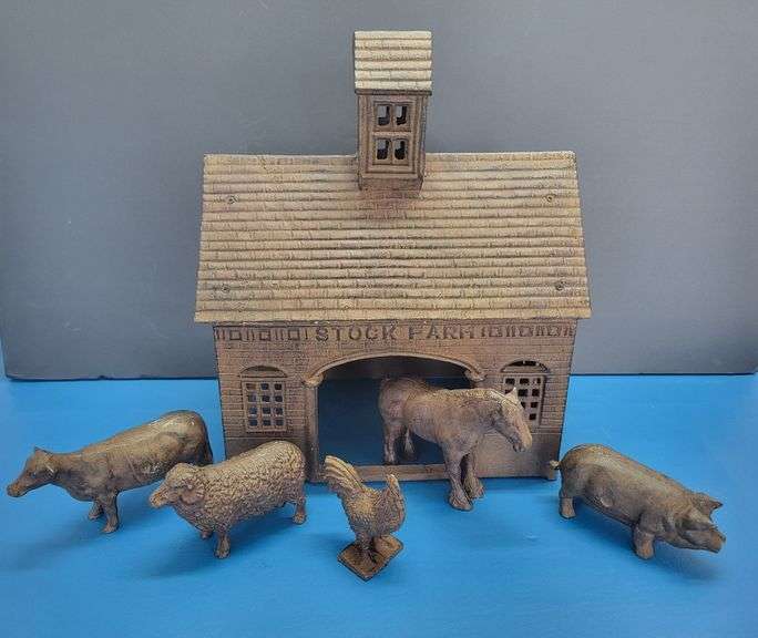 Metal "Stock Farm" with Barn and Animals