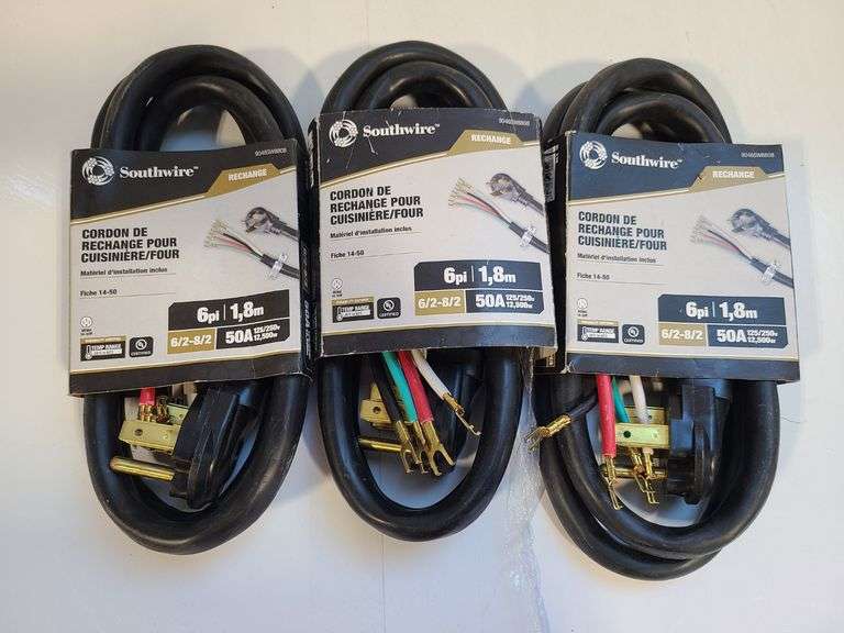 3) Range/Oven Replacement Cords