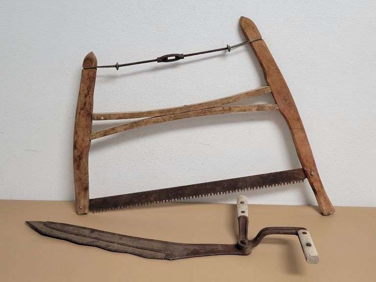 Cross Cut Bow Saw, Vintage Hay Knife