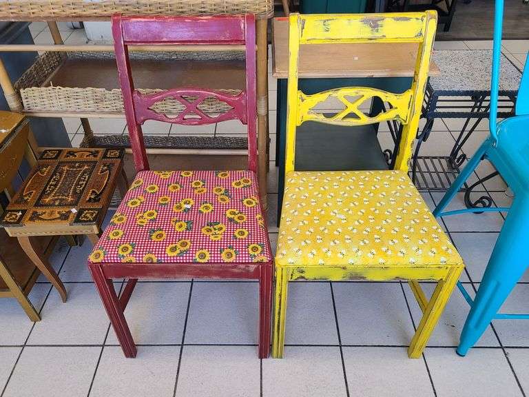 2) Painted Wood Chairs