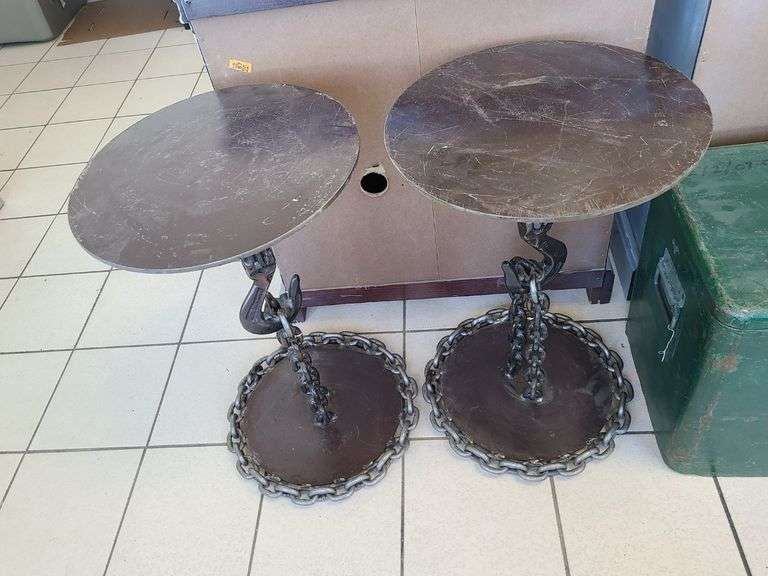 2) Metal Chain End Tables
