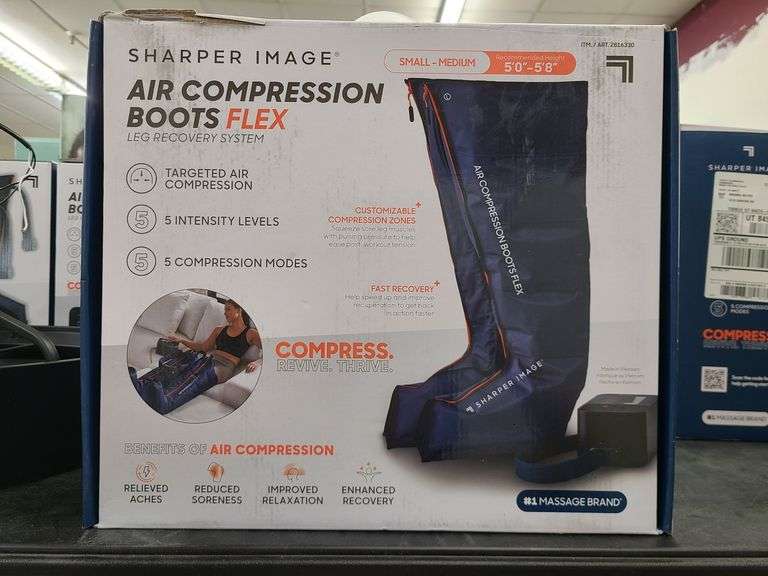 Sharper Image Air Compression Boots Flex Leg Recovery System
