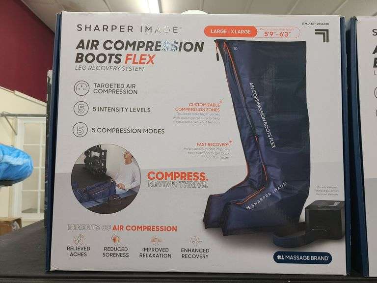 Sharper Image Air Compression Boots Flex Leg Recovery System