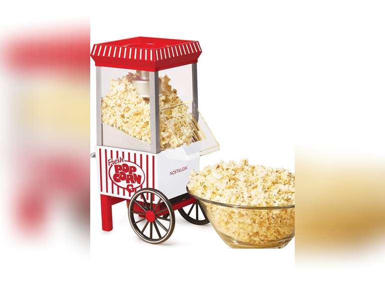Machine à Pop-corn à Air Chaud Nostalgia - 12 Coupes, Sans Huile - Style Rétro Bleu Aqua - Pour Soirées Cinéma, Anniversaires