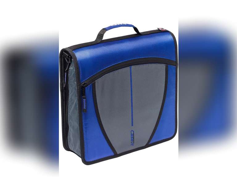 Case-it The Mighty Zip Tab Zipper Binder - 3 Inch O-Rings - 5 Color Tab