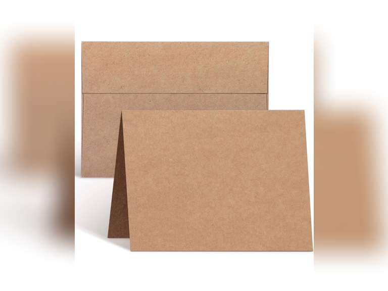 Blank Cards and Envelopes 100 Pack, Ohuhu 4.25 x 5.5 Heavyweight Kraft ...