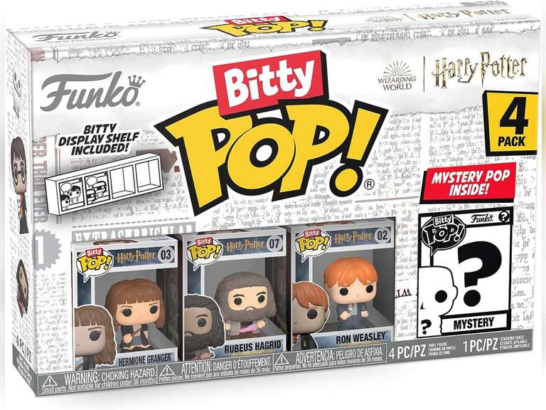 Funko Bitty Pop! Harry Potter - Pack 4 Figurines Dont Hermione, Hagrid, Ron + Mystère