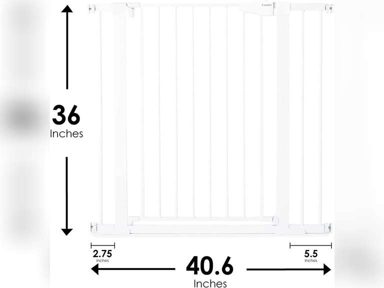 Cumbor 36" Extra Tall Baby Gate for Dogs and Kids with Wide 2-Way Door, 29.7"-40.6" Width, and Auto Close Personal Safety for Babies and Pets, Fits Doorways, Stairs, and Entryways 36" Tall White 112.99