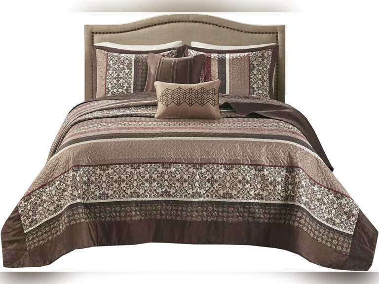 Madison Park Princeton Reversible Quilted Bedspread King(120"x118") Red