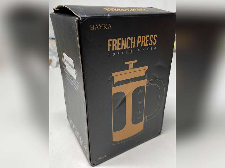BAYKA 34 Ounce 1 Liter French Press Coffee Maker, Glass Classic Copper