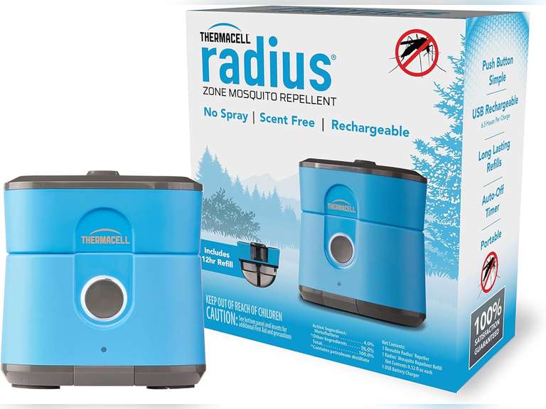 Thermacell Mosquito Repellent Radius Zone, Gen 2.0, Rechargeable, Includes 12Hour Mosquito
