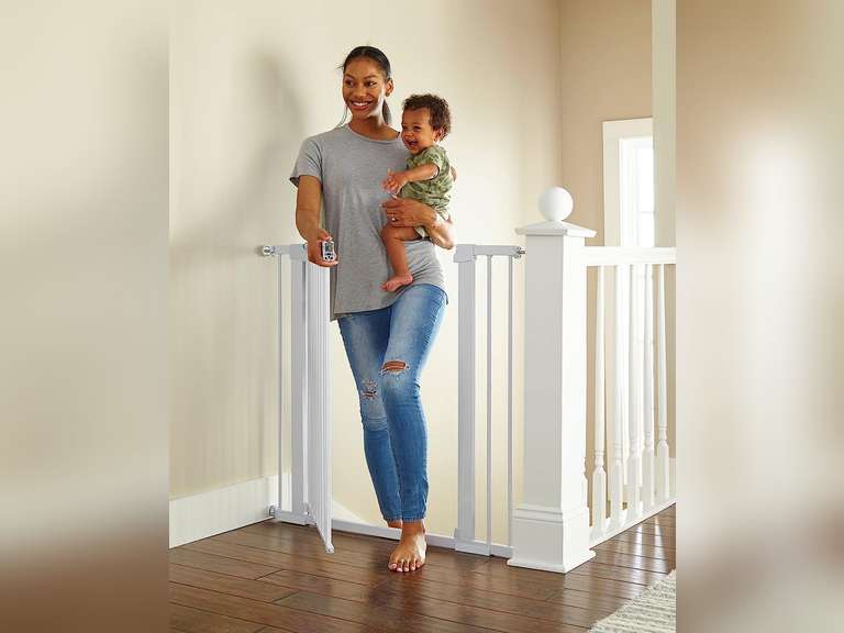 Cumbor 36" Extra Tall Baby Gate for Dogs and Kids with Wide 2-Way Door, 29.7"-40.6" Width, and Auto Close Personal Safety for Babies and Pets, Fits Doorways, Stairs, and Entryways 36" Tall White 112.99