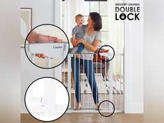 Cumbor 36" Extra Tall Baby Gate for Dogs and Kids with Wide 2-Way Door, 29.7"-40.6" Width, and Auto Close Personal Safety for Babies and Pets, Fits Doorways, Stairs, and Entryways 36" Tall White 112.99