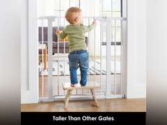 Cumbor 36" Extra Tall Baby Gate for Dogs and Kids with Wide 2-Way Door, 29.7"-40.6" Width, and Auto Close Personal Safety for Babies and Pets, Fits Doorways, Stairs, and Entryways 36" Tall White 112.99