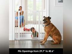 Cumbor 36" Extra Tall Baby Gate for Dogs and Kids with Wide 2-Way Door, 29.7"-40.6" Width, and Auto Close Personal Safety for Babies and Pets, Fits Doorways, Stairs, and Entryways 36" Tall White 112.99