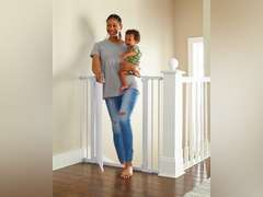 Cumbor 36" Extra Tall Baby Gate for Dogs and Kids with Wide 2-Way Door, 29.7"-40.6" Width, and Auto Close Personal Safety for Babies and Pets, Fits Doorways, Stairs, and Entryways 36" Tall White 112.99
