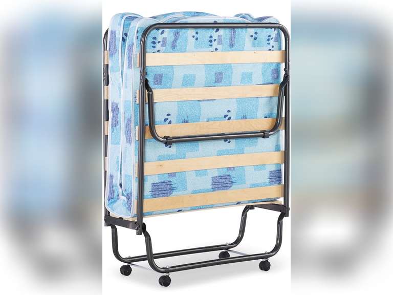 Linon MultiColored Mattress Roma Folding Bed, Cot, Blue And White 175