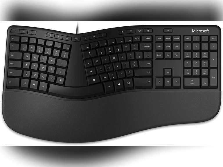 Microsoft Ergonomic Keyboard - Black. Wired, Comfortable, Ergonomic ...