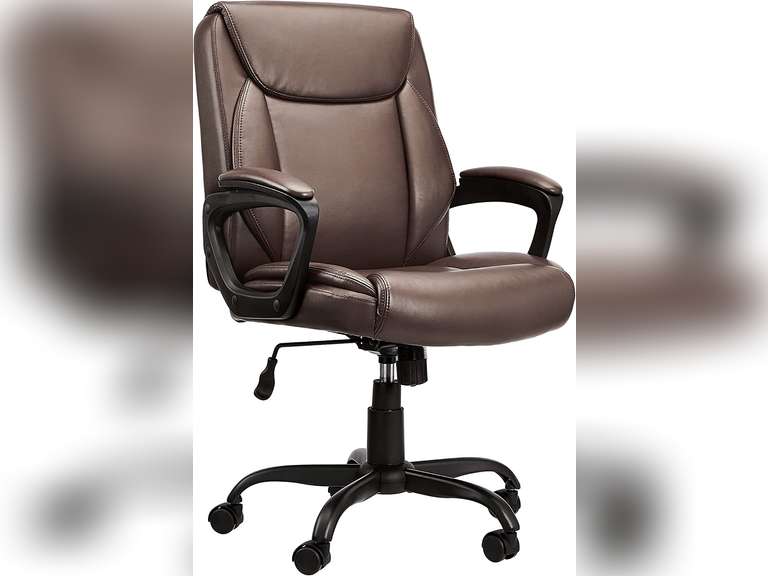Amazon Basics Classic Puresoft Padded Mid-Back Office Computer Desk ...