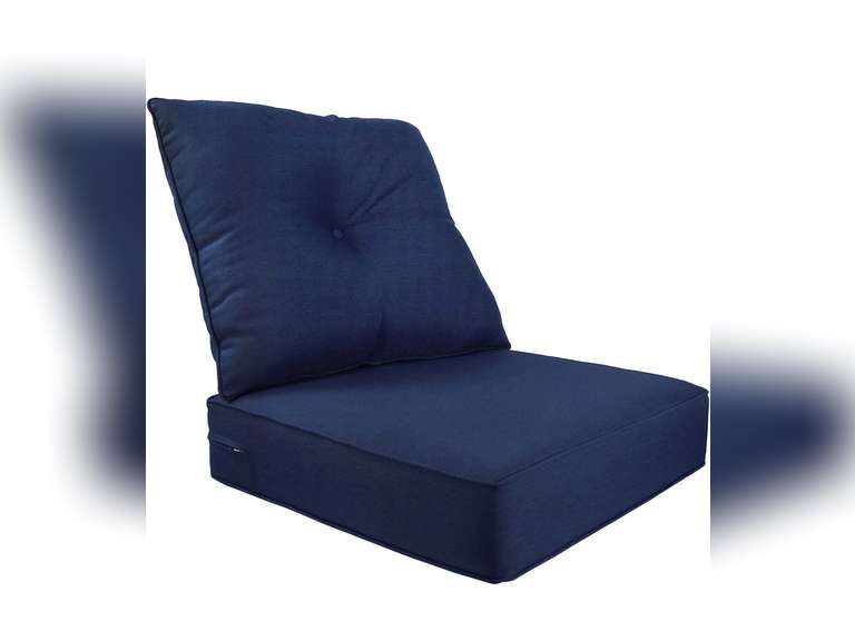 BOSSIMA Indoor/Outdoor Deep Seat Chair Cushion Set,Spring/Summer Seasonal Replacement Cushions (Olefin Navy Blue) 95