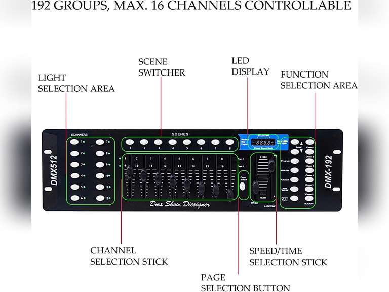 CO-Z 192 DMX 512 Stage DJ Light Controller Lighting Mixer Board Console for Light Shows, Party Disco Pub Night Club DJs KTV Bars and Moving Heads 51.99