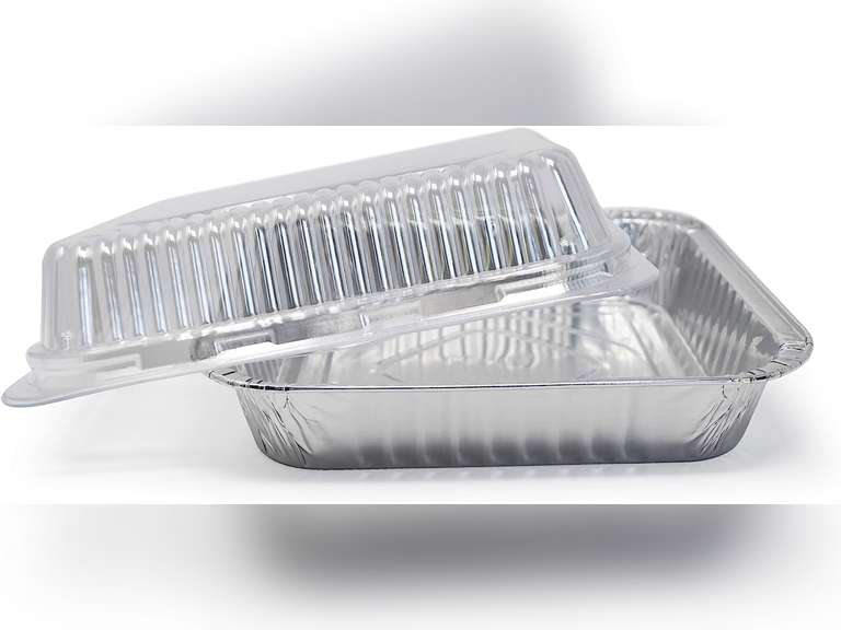(35 Pack) 8” x 8” Square Baking Cake Pans with Plastic Dome Lids | Heavy Duty l Disposable Aluminum Foil Tins l Portable Food Containers l Perfect for Roasting Oven Toaster Cooking 25.99