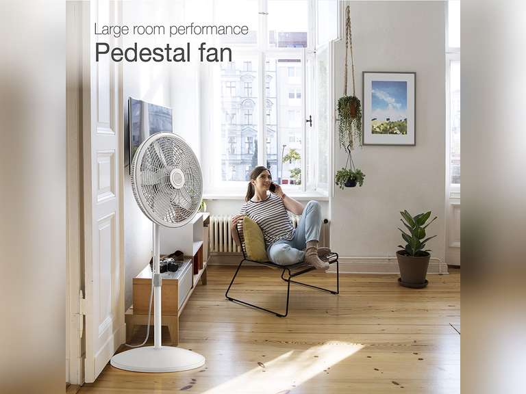 Lasko Oscillating Pedestal Fan, Adjustable Height, 3 Speeds, for Bedroom, Living Room, Home Office and College Dorm Room, 18", White, 1820 44.99