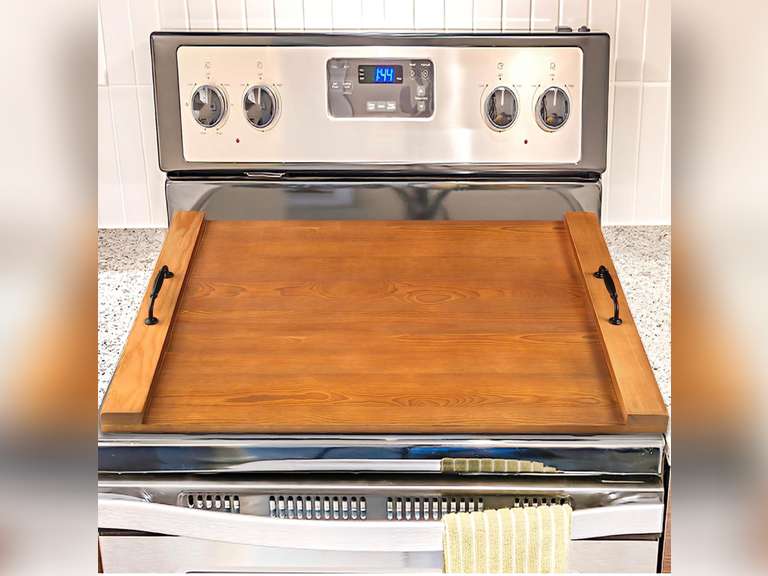 Calmbee Noodle Board Stove Cover - Wood Stove Top Cover Wooden Stovetop Cover Stove Burner Cover Stove Covers for Gas Stove Top and Electric Stove Top 70