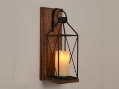 Homemory Wall Candle Sconce, Decorative Hanging Candle Lantern with Windproof Glass Holder Dark Brown 35.99